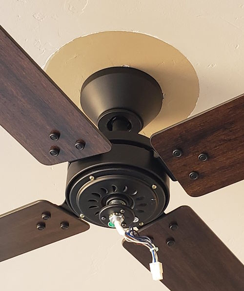 Ceiling Fan Canopy Installed 