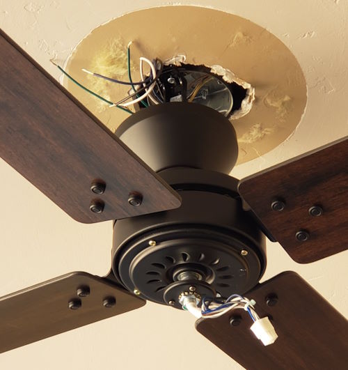 Ceiling Fan Motor Assembly Installed 